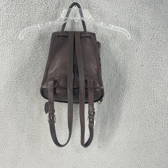 Brighton Backpack Purse Womens Brown Black Croc Embossed Leather Bag Western - Picture 2 of 16